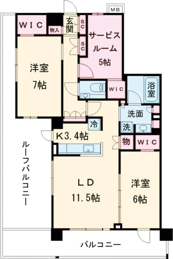エクセレントシティ船堀Ⅴ(2SLDK/4階)の間取り写真