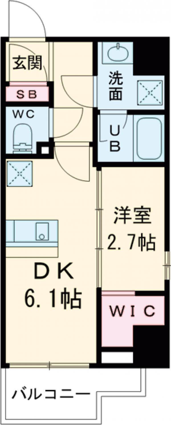 SYFORME木場Ⅱ(1DK/6階)の間取り写真