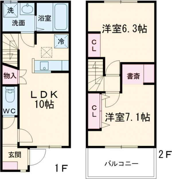 LUANA MAHALOⅡ(2LDK/1階)の間取り写真
