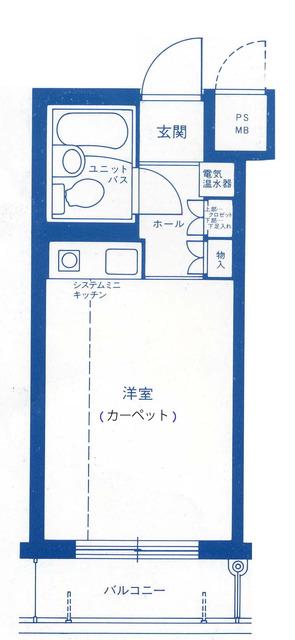 センチュリー西久保(ワンルーム/3階)の間取り写真