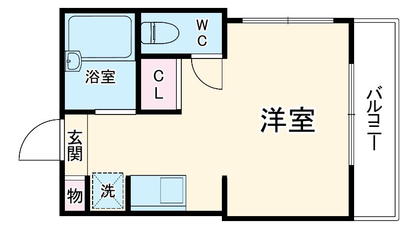 ヴィラージュ大宮(ワンルーム/3階)の間取り写真