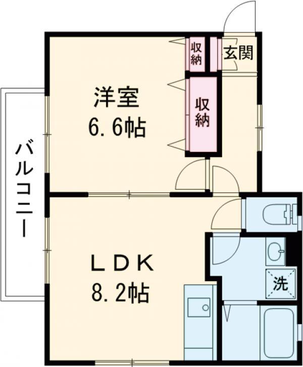 メゾン千草(1LDK/2階)の間取り写真