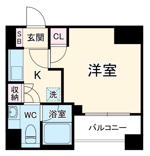マイナビSTAYアーバンアーバンコア横浜根岸(1K/2階)の間取り写真