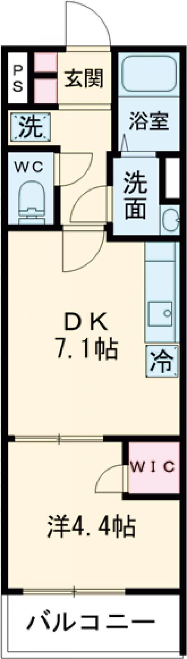 リブリ・東村山(1DK/1階)の間取り写真