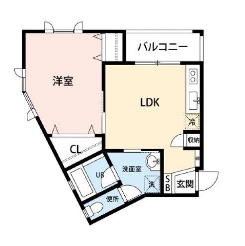 COLORS泉崎(1LDK/4階)の間取り写真