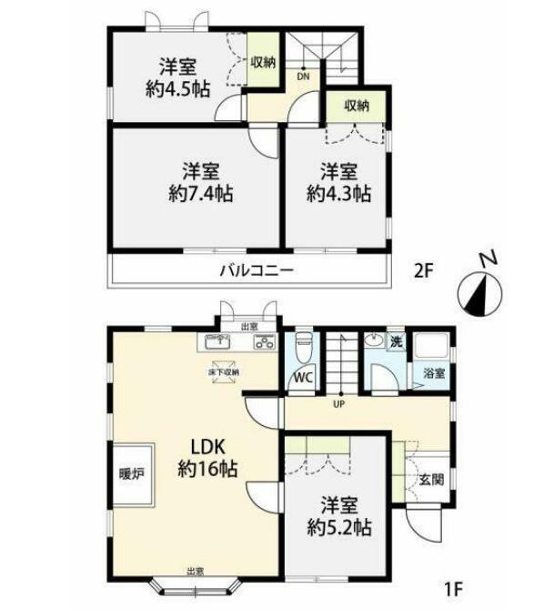 京浜東北・根岸線 山手駅 徒歩14分 2階建 築41年(4LDK)の間取り写真