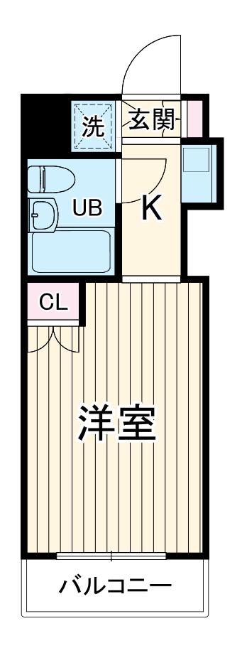 トップ横浜上永谷(ワンルーム/1階)の間取り写真