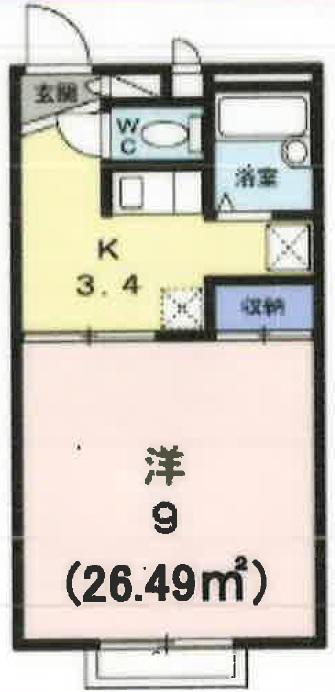 パレス中央(1K/2階)の間取り写真