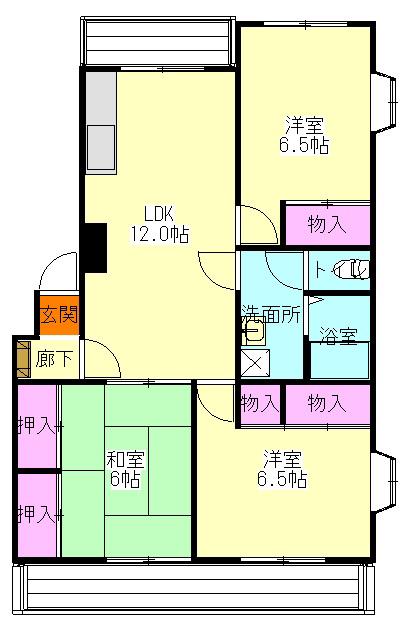 カステーロ(3LDK/3階)の間取り写真