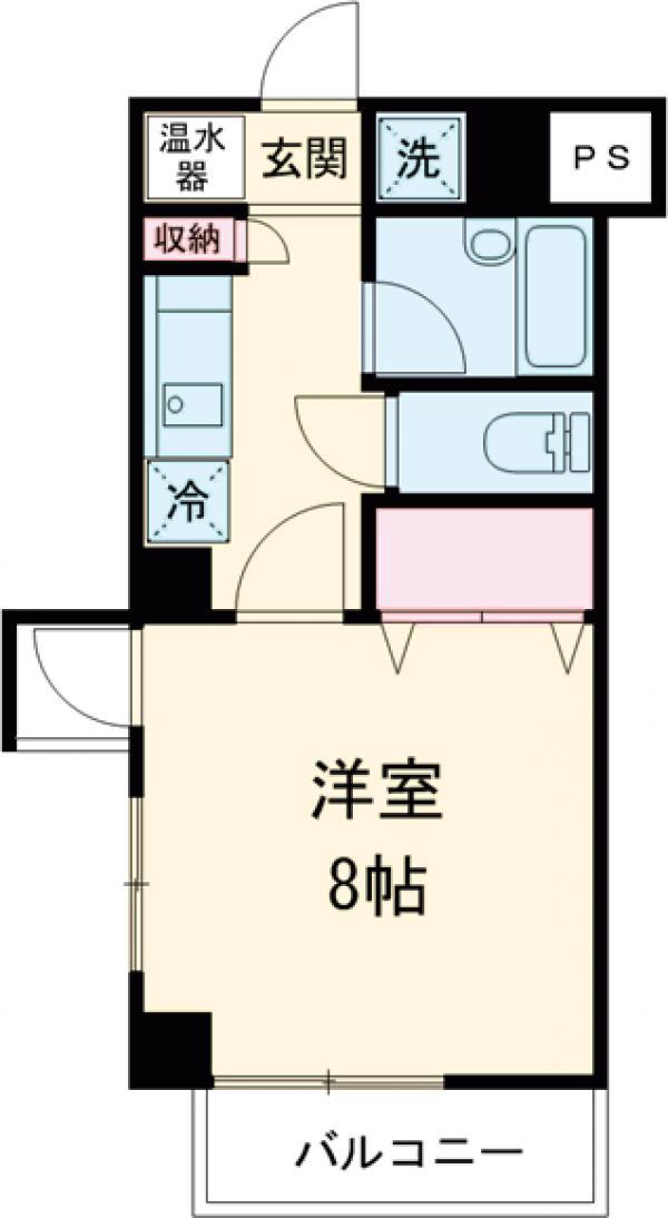 アベニューB(1K/6階)の間取り写真