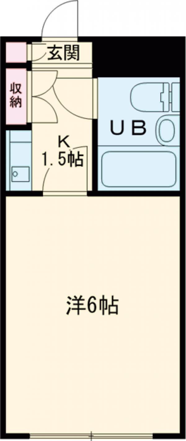 オセアニック(1K/4階)の間取り写真