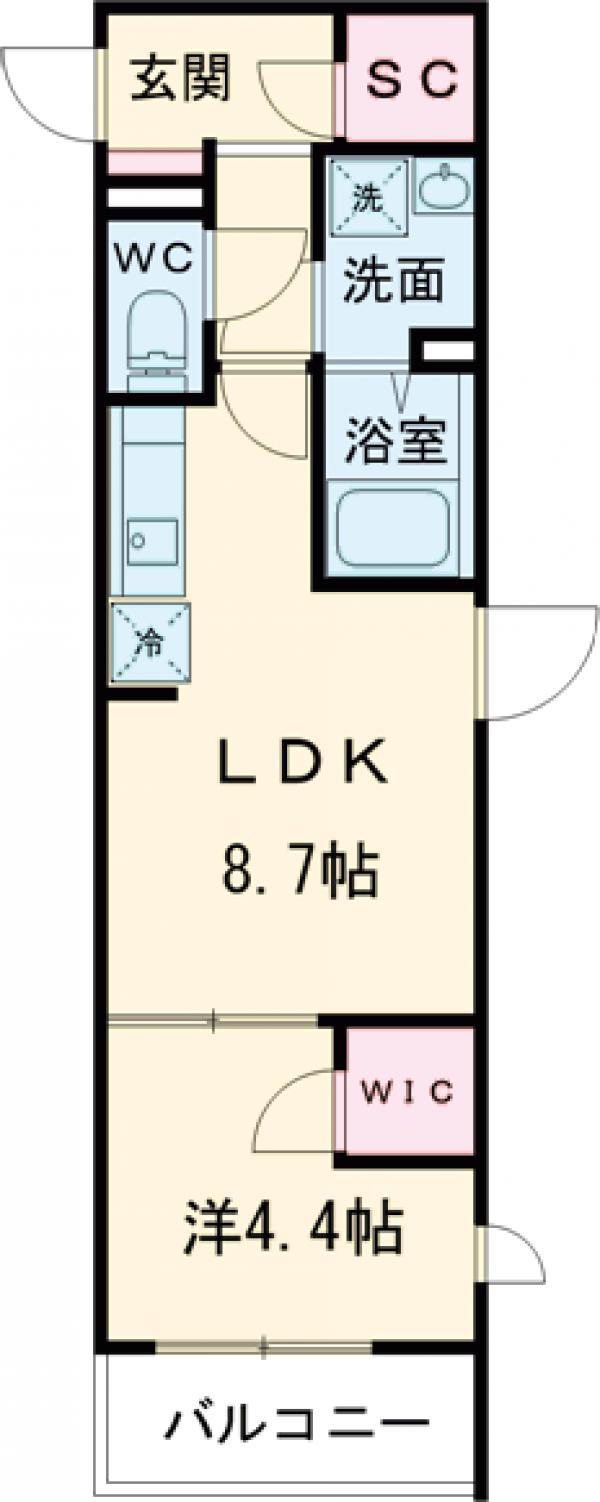 リブリ・東村山(1LDK/2階)の間取り写真