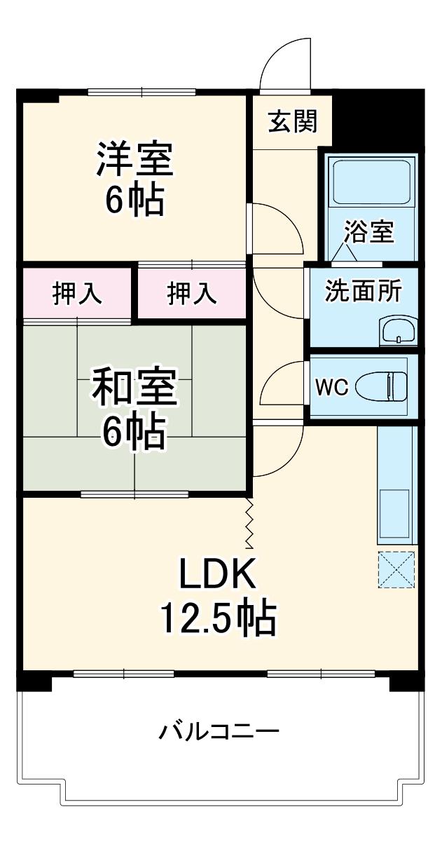 ヴィラ・シャルマン(2LDK/2階)の間取り写真