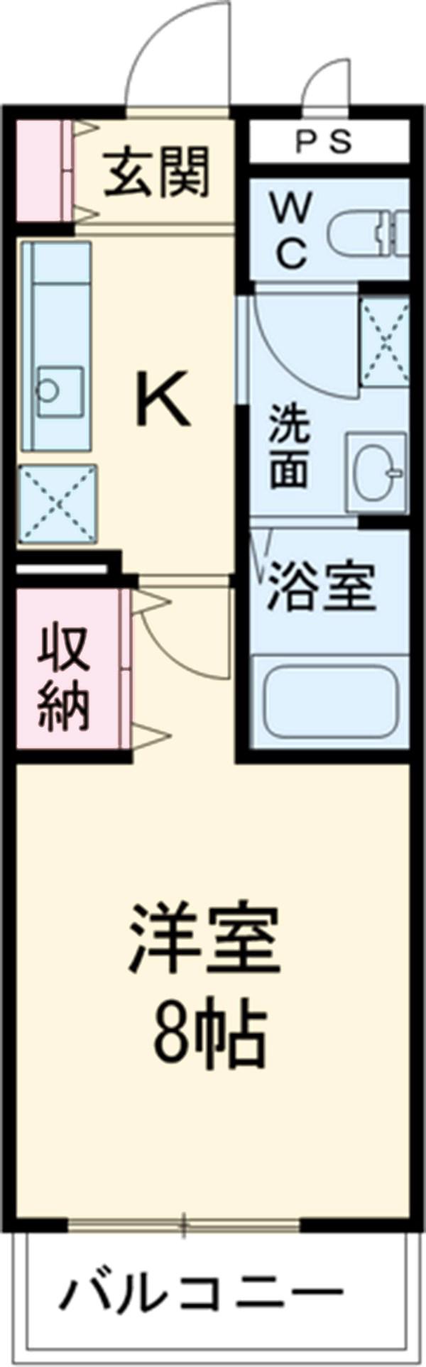 ヴィラマルーン(1K/1階)の間取り写真