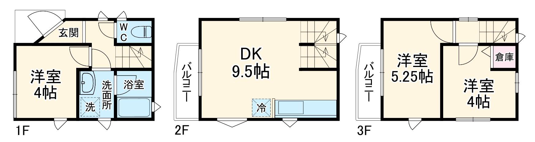 埼玉高速鉄道 南鳩ケ谷駅 徒歩10分 3階建 築4年(3LDK)の間取り写真