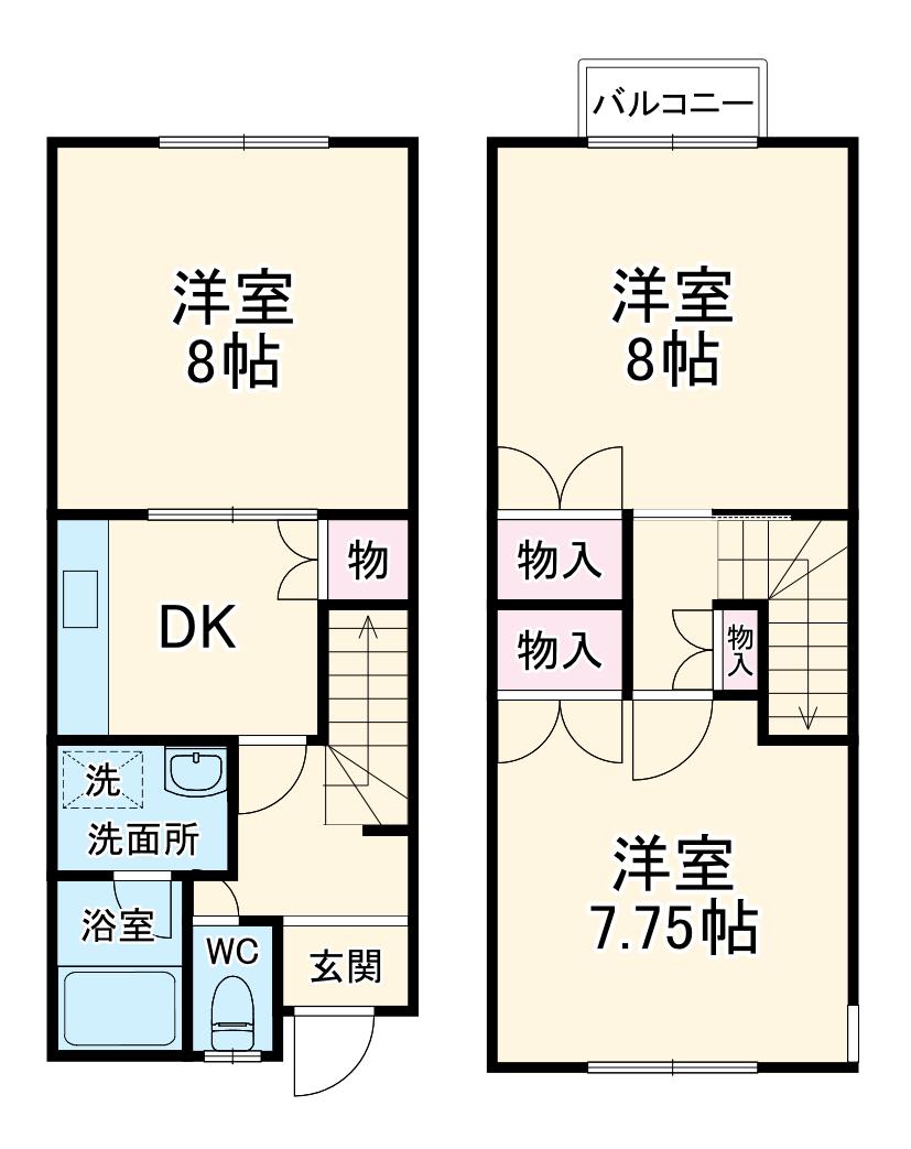 メゾネットエイト(3DK)の間取り写真