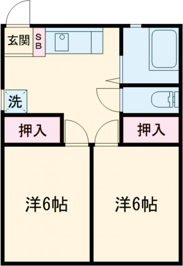 中野コーポラス(2DK/5階)の間取り写真
