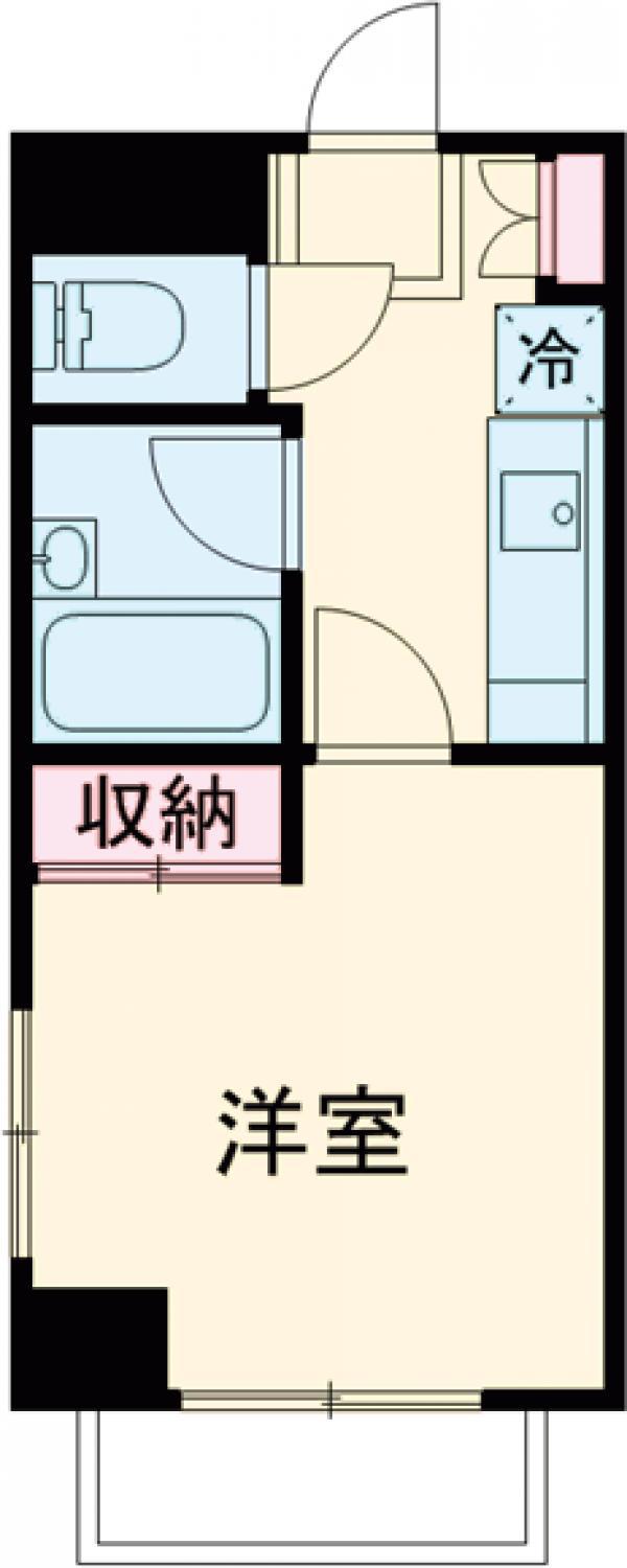 ヴェルト新宿(1K/14階)の間取り写真