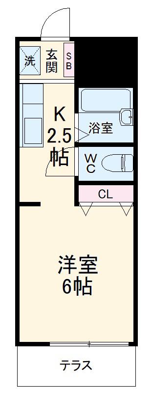 ウィンピア21(ワンルーム/2階)の間取り写真