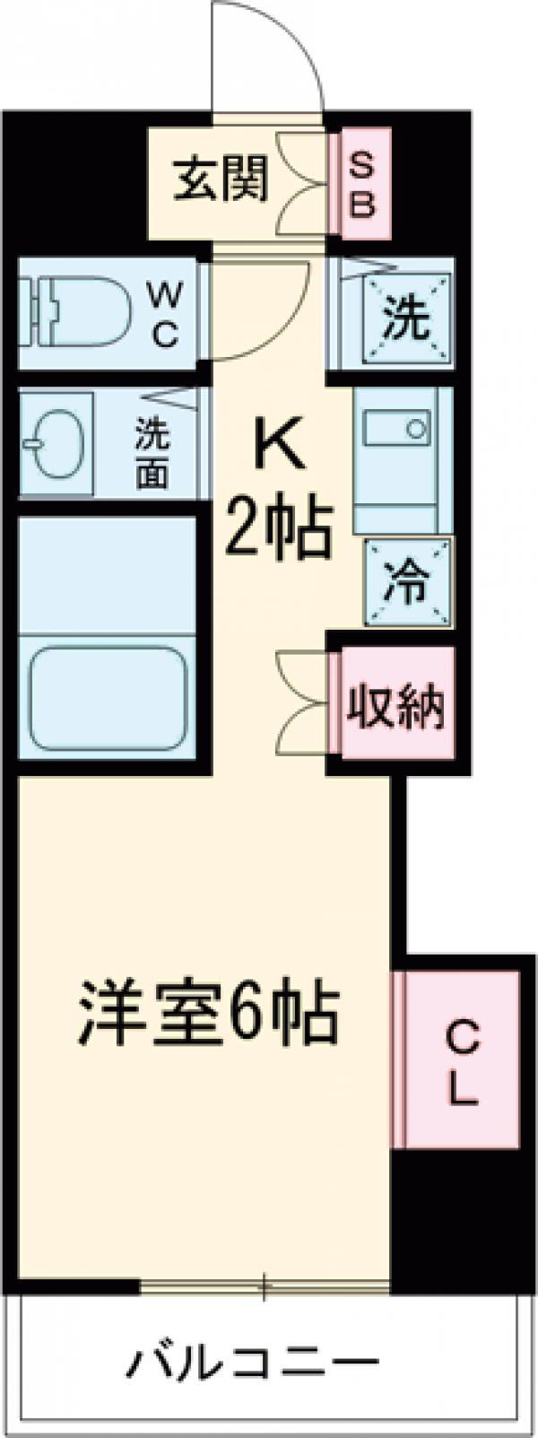 旭スカイハイツ(1K/4階)の間取り写真
