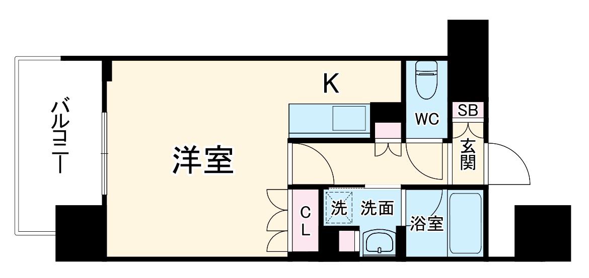 オープンレジデンシア金山THE COURT(1K/8階)の間取り写真