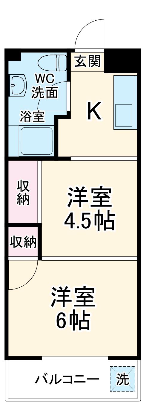 行徳マンション(2K/2階)の間取り写真