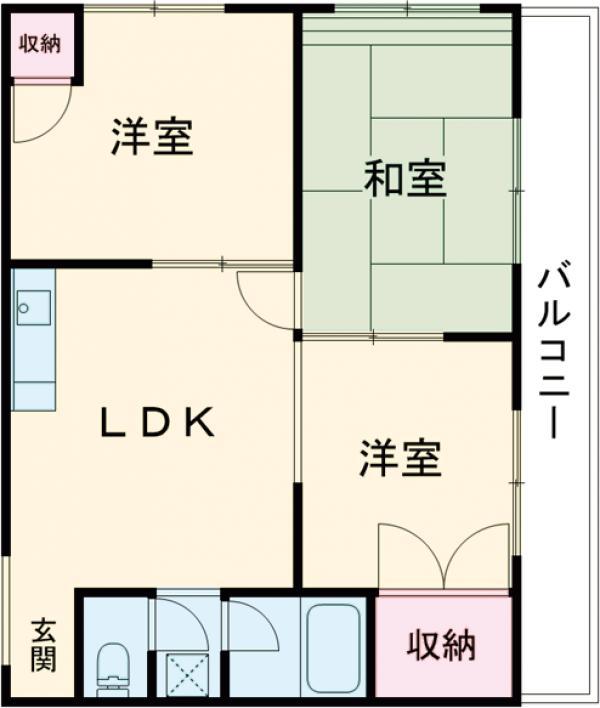 パール・ハイツ(3DK/4階)の間取り写真