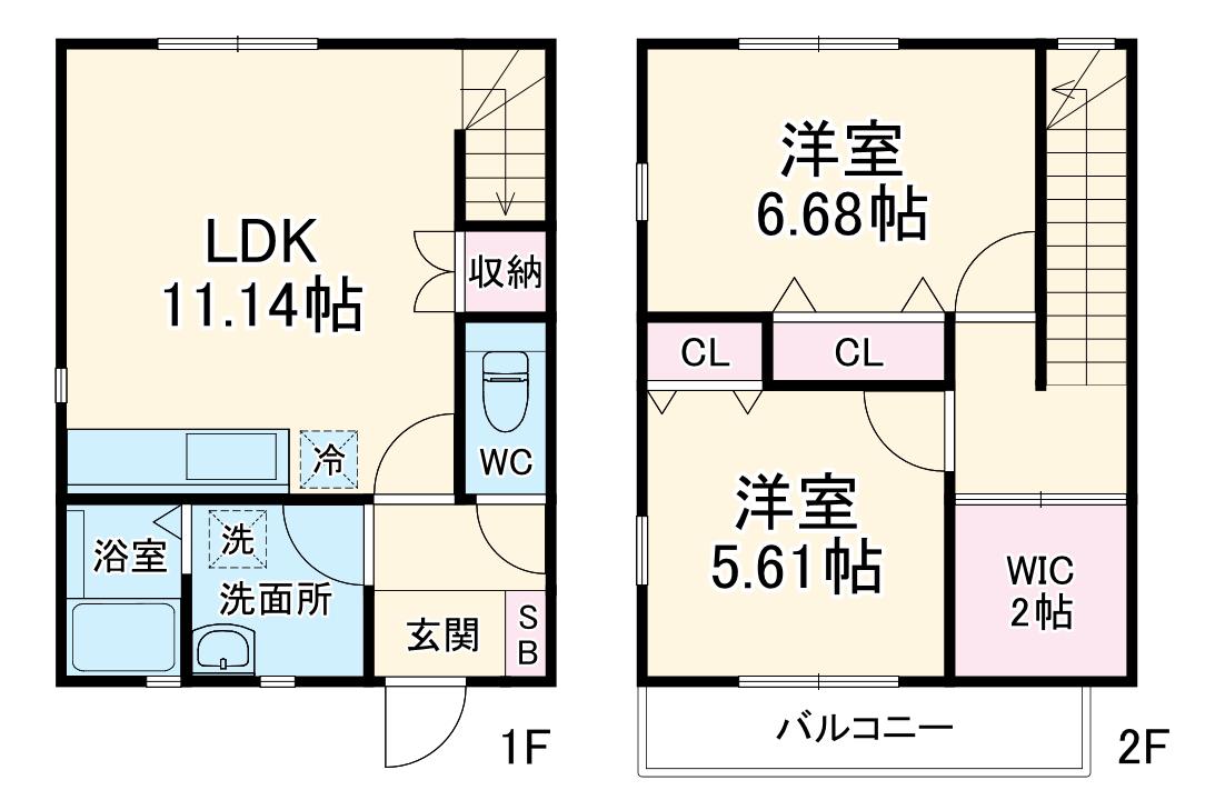 ラヴィ緑園(2LDK)の間取り写真