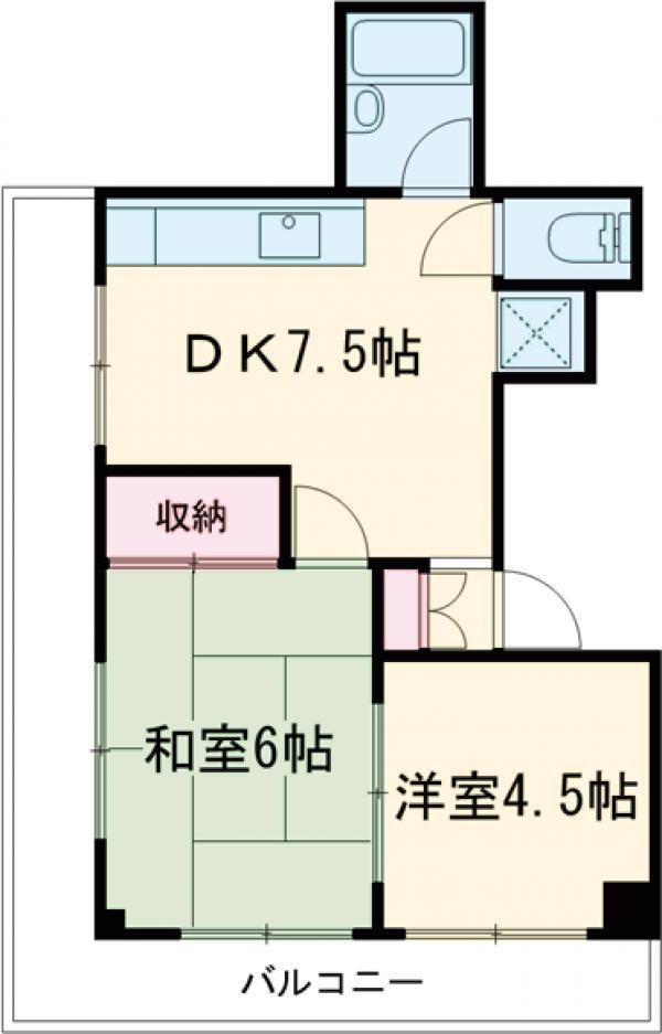MOONビル(2DK/2階)の間取り写真
