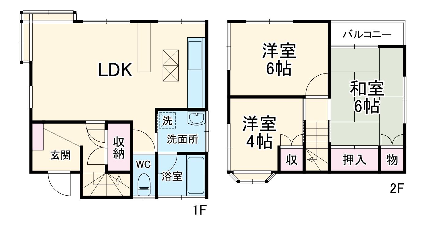 京成電鉄松戸線 高根公団駅 徒歩12分 2階建 築45年