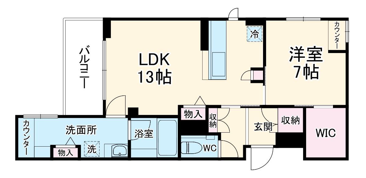 クレール シャーメゾン プレミア(1LDK/1階)の間取り写真