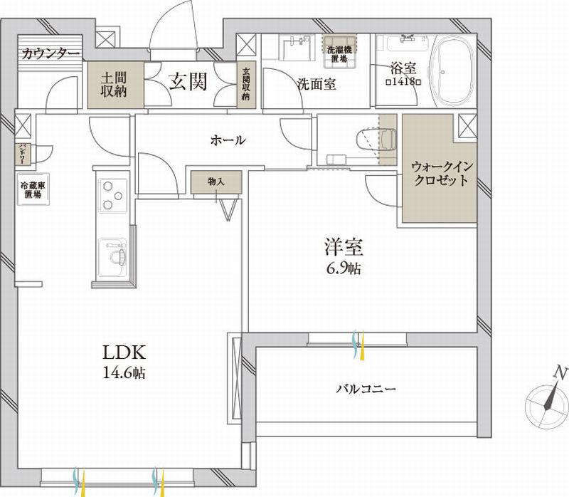 クレール シャーメゾン プレミア(1SLDK/2階)の間取り写真