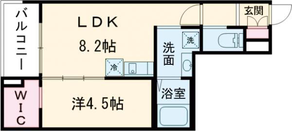 パークモクシス上石神井(1LDK/2階)の間取り写真