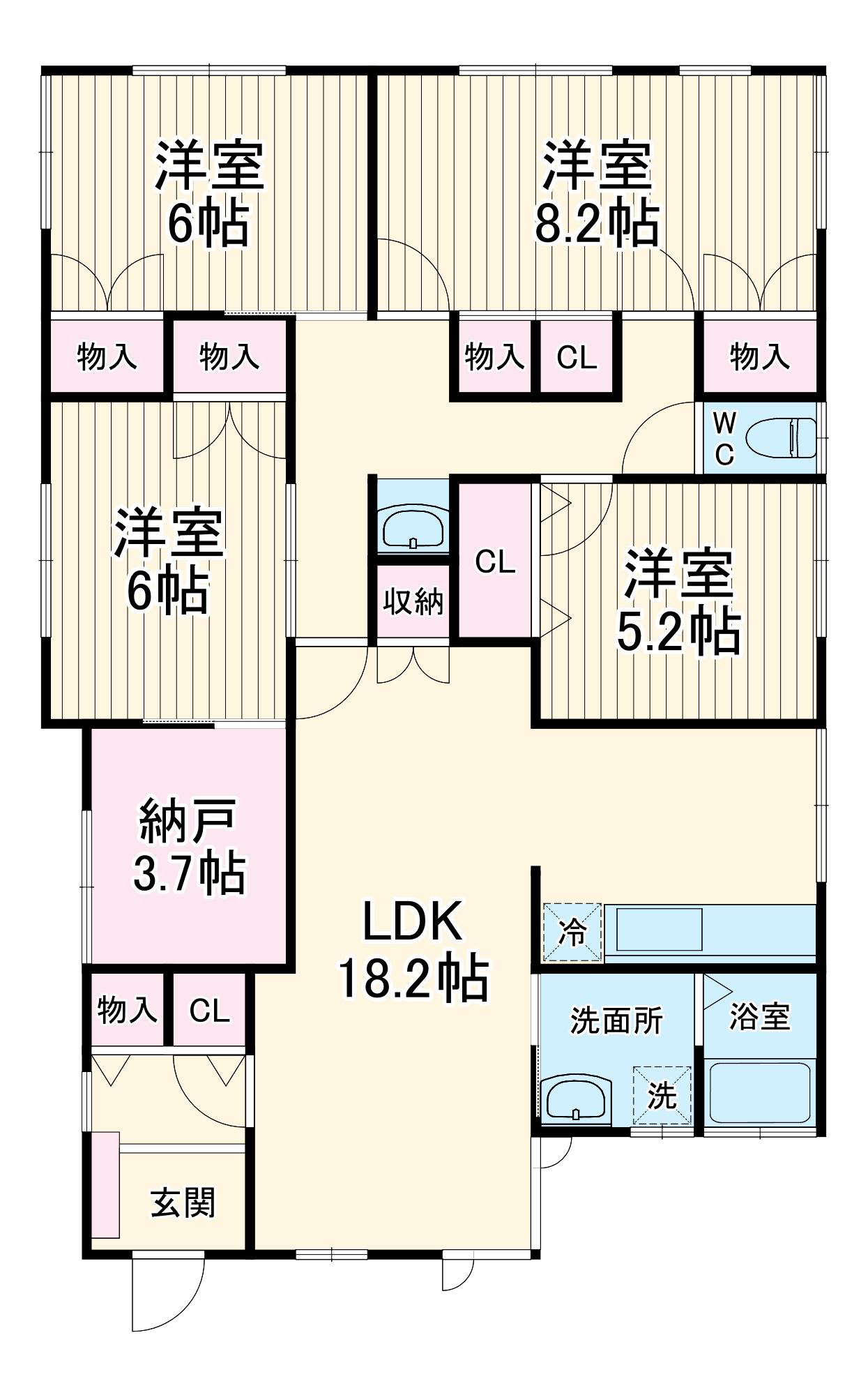 小田急電鉄小田原線 秦野駅 徒歩8分 2階建 築42年(4SLDK/2階)の間取り写真
