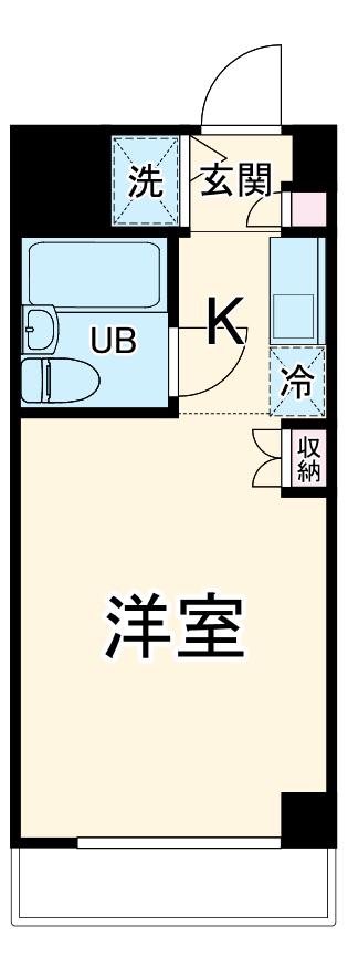ウィンベルソロ横浜阪東橋1号館(ワンルーム/4階)の間取り写真