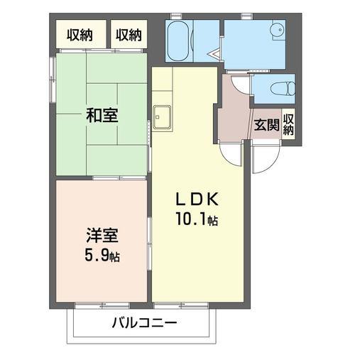 アーバンテラス A(2LDK/2階)の間取り写真