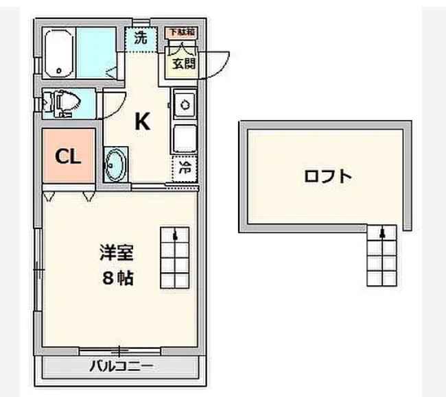 エクセルコーポ(1K/2階)の間取り写真