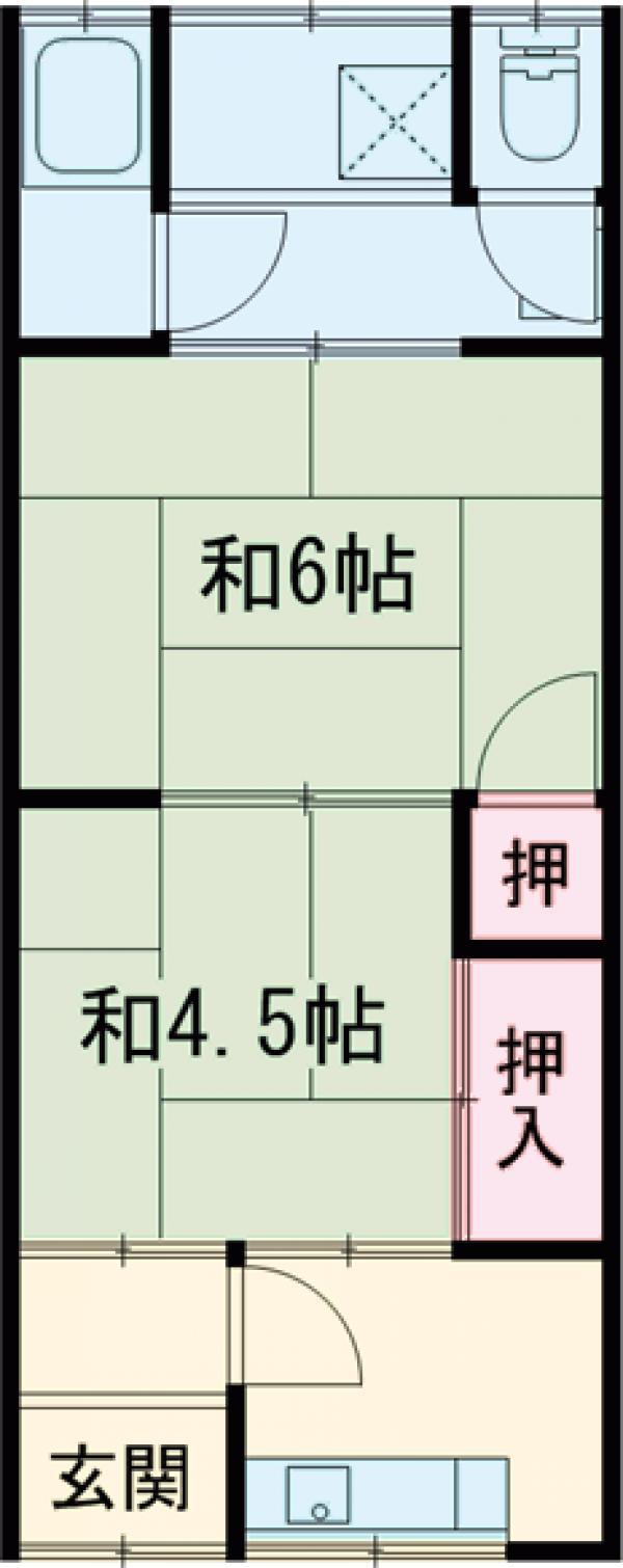 阪急電鉄京都線 洛西口駅 徒歩9分 2階建 築53年(2K)の間取り写真