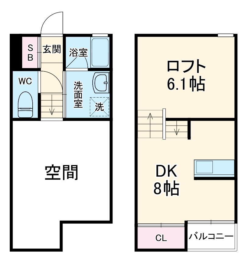 パサージュ ウィッシュ(1SDK/1階)の間取り写真