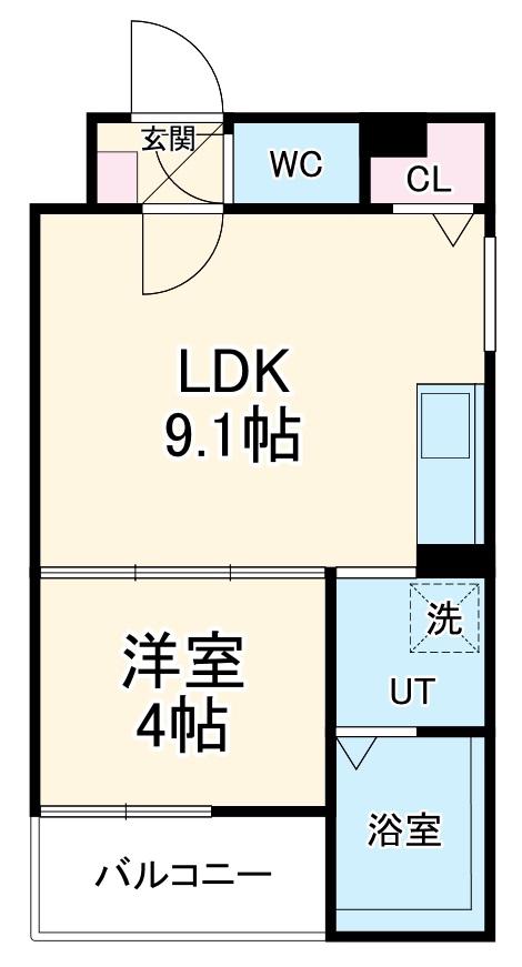 LIX大和田駅前(1LDK/1階)の間取り写真