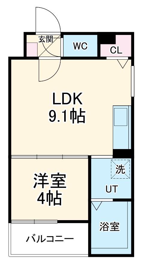 LIX大和田駅前(1LDK/2階)の間取り写真