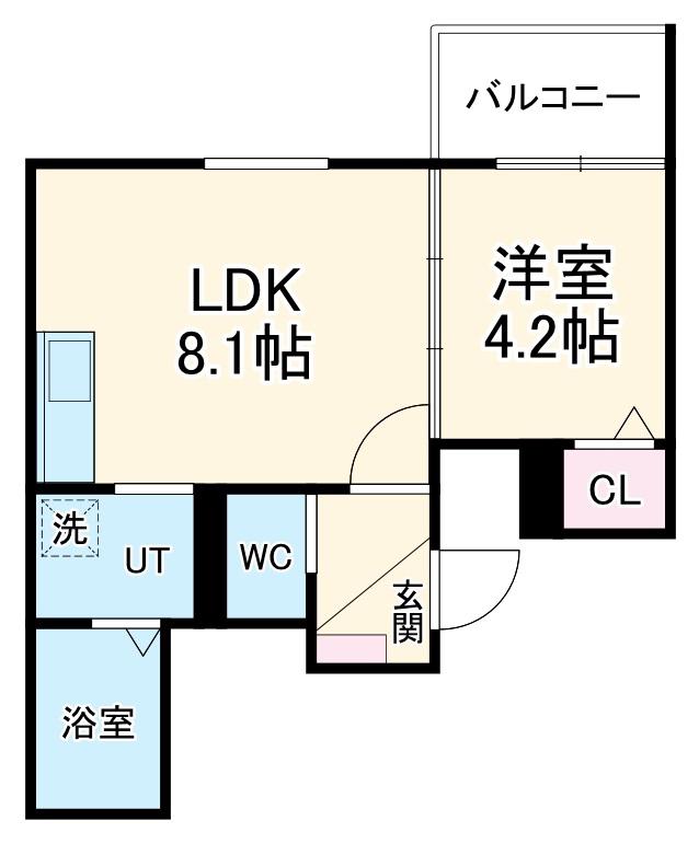 LIX大和田駅前(1LDK/2階)の間取り写真