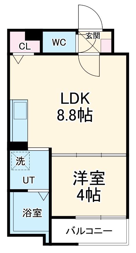 LIX大和田駅前(1LDK/3階)の間取り写真