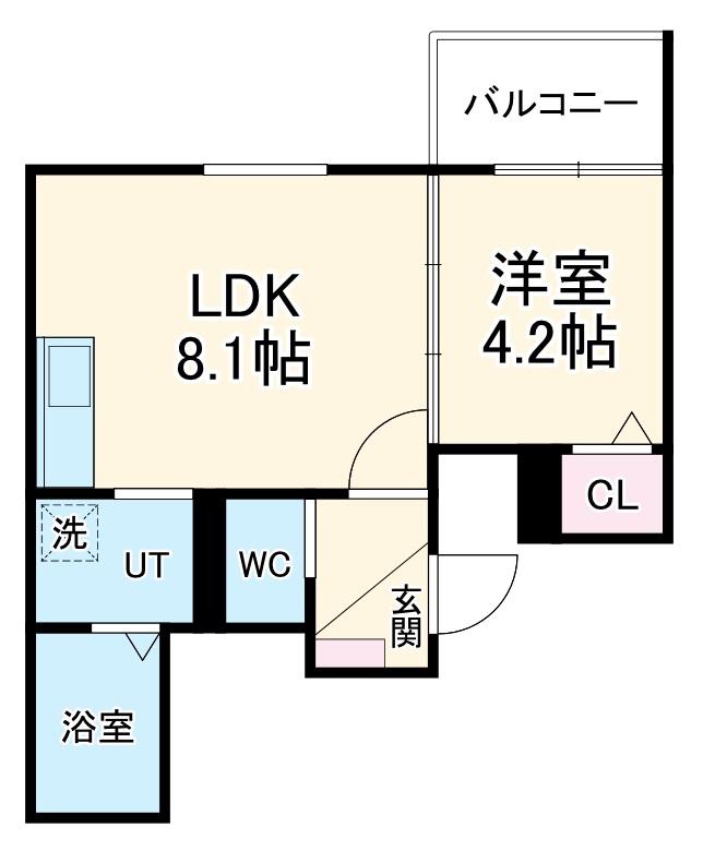 LIX大和田駅前(1LDK/3階)の間取り写真