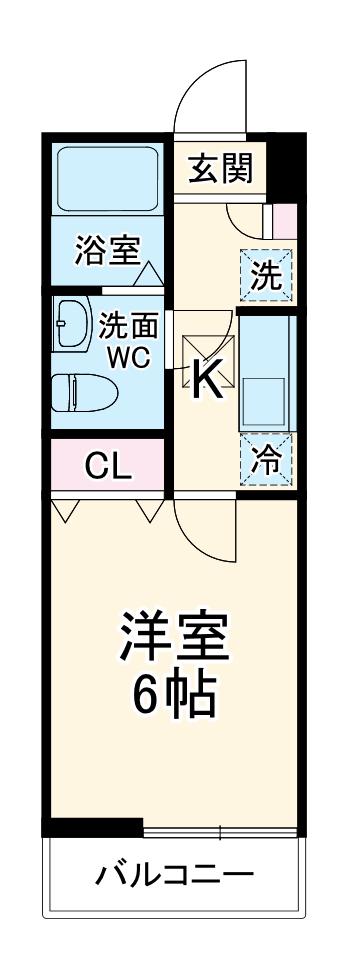 エクセラン上本郷Ⅱ(1K/2階)の間取り写真