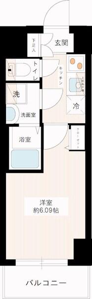 MAXIV八王子DUE(1K/6階)の間取り写真