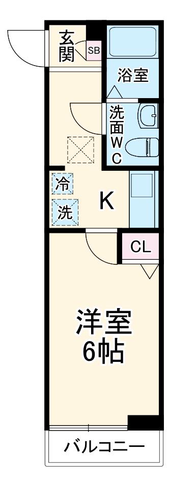 エクセラン上本郷Ⅱ(1K/1階)の間取り写真