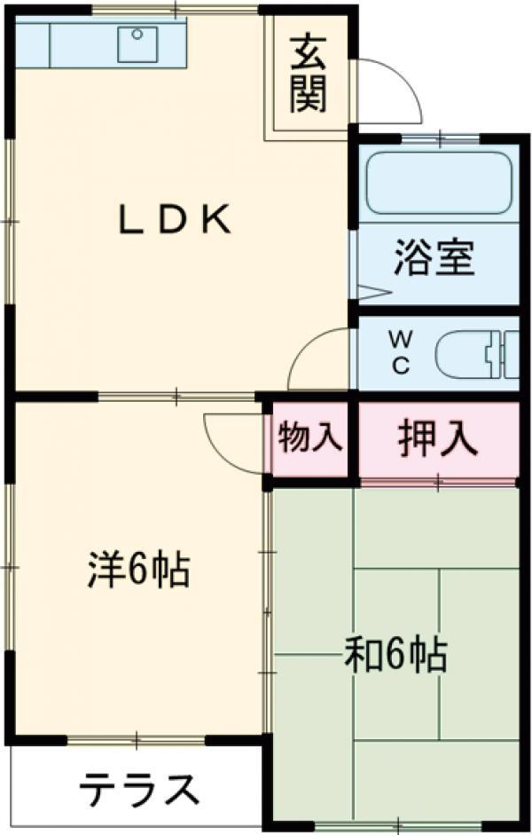 コーポアライ(2LDK/2階)の間取り写真