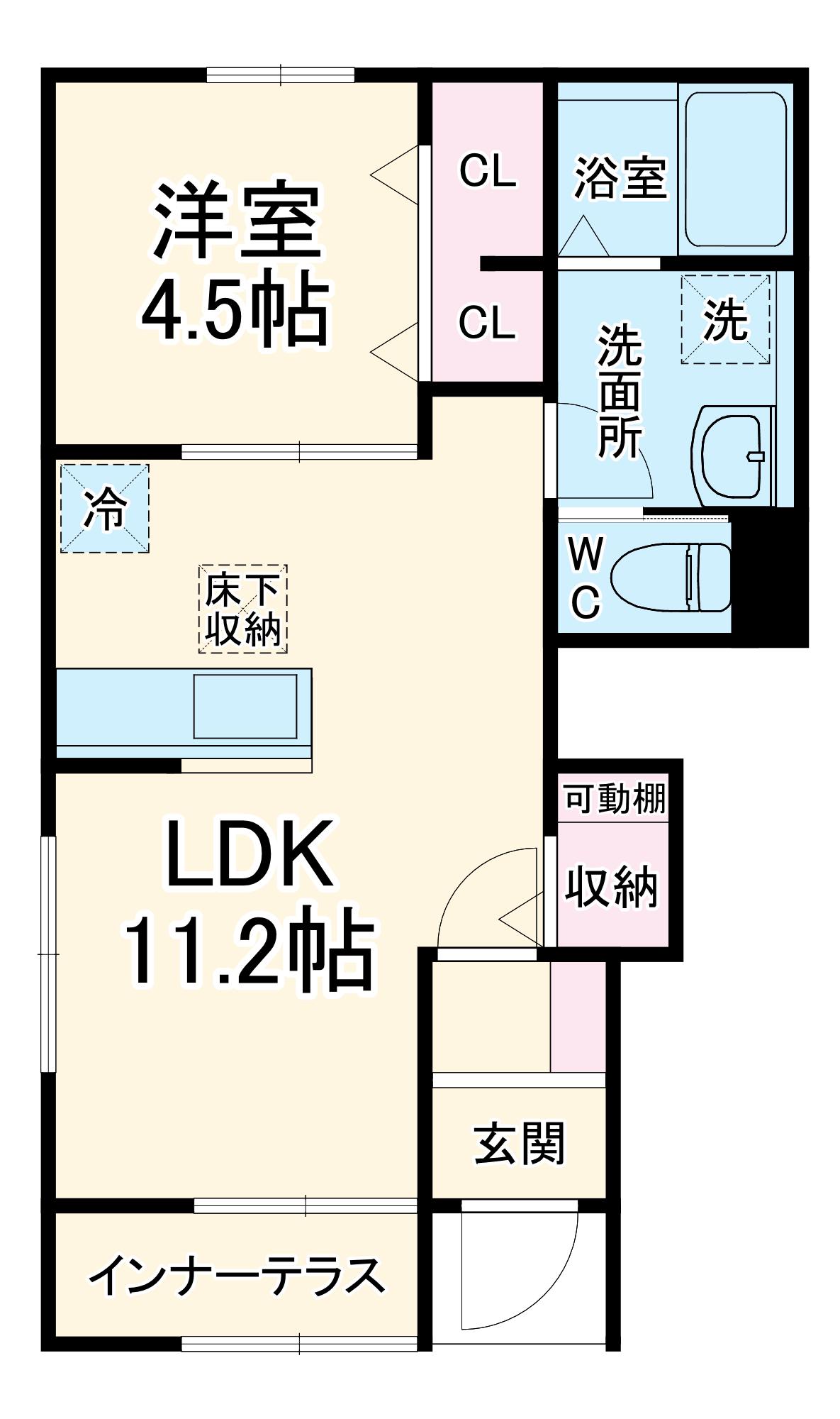 リーブルファイン三郷半田Ⅱ(1LDK/1階)の間取り写真