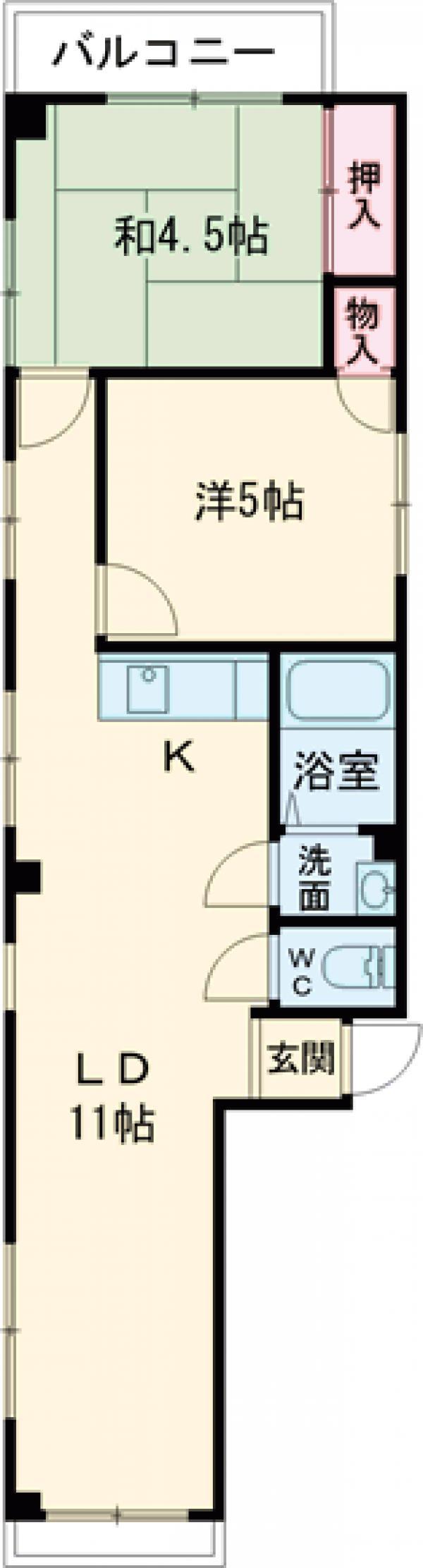 パークインお花茶屋(2LDK/4階)の間取り写真